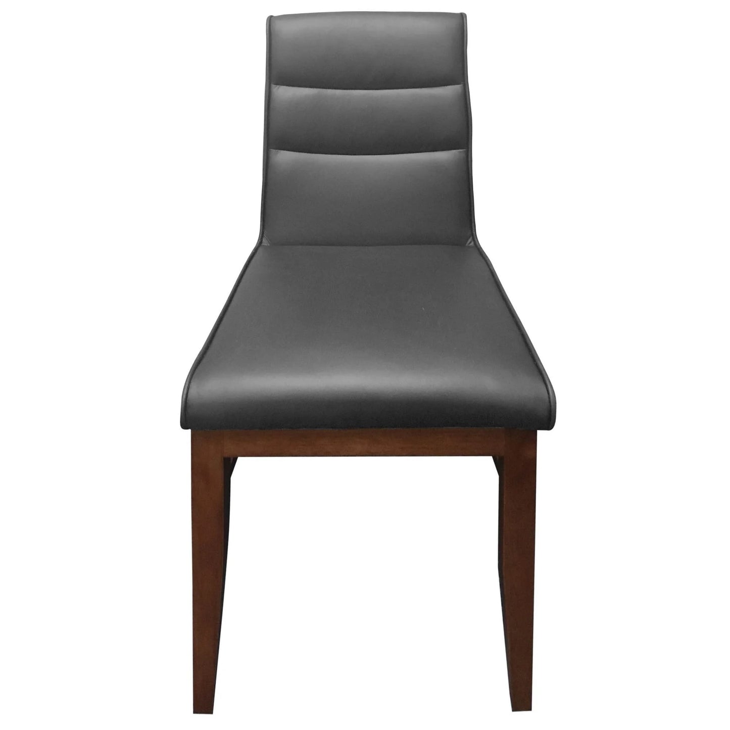 MORROW LEATHER DINING CHAIR GRAY/BLACKWOOD