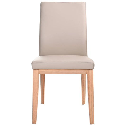 OAKLEY LEATHER DINING CHAIR LIGHT MOCHA/NATURAL