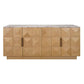 HAMPSHIRE  RIVER BROWN MARBLE/NATURAL OAK 4-DOOR BUFFET/SIDEBOARD