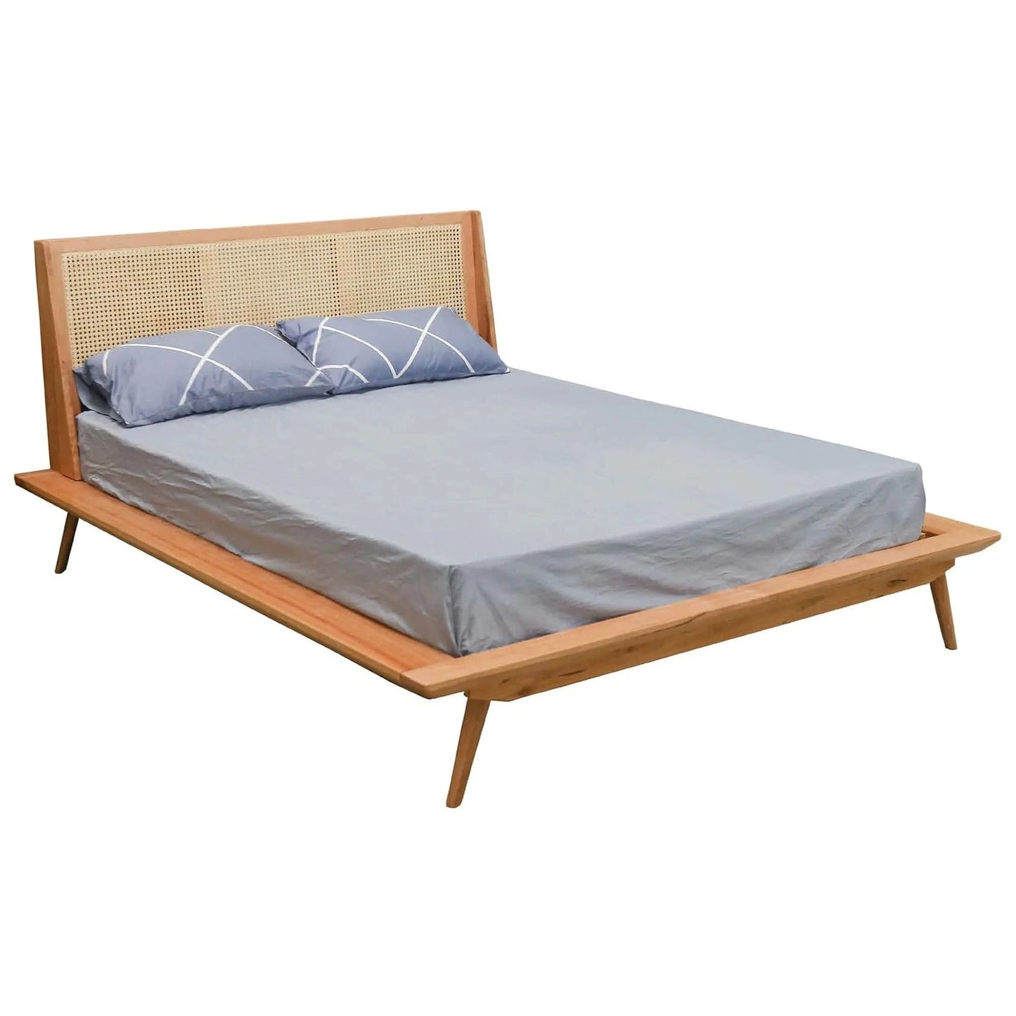 HADLEIGH OAK & RATTAN KING BED NATURAL