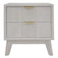 NOVAK SOLID ACACIA  2-DRAWER BEDSIDE TABLE WHITEWASHED