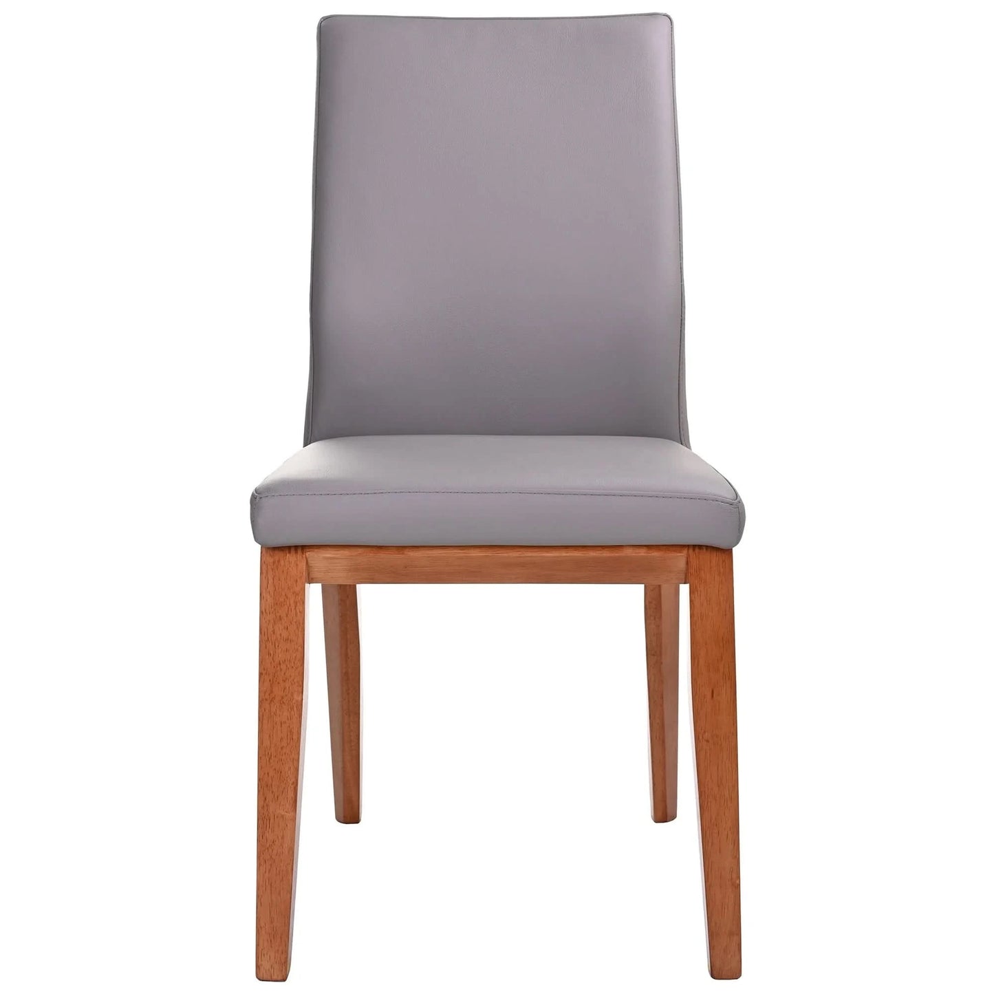 OAKLEY LEATHER DINING CHAIR MID-GRAY/BLACKWOOD
