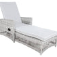 SWOOZIE  OUTDOOR HAMPTON GREY SUN-LOUNGE SUNBED WICKER & FABRIC