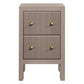 JAYLA PETITE TAUPE 2-DRAWER BEDSIDE TABLE