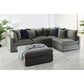 DEVINE CORNER LOUNGE SET WITH OTTOMAN PEWTER COLOURED FABRIC - MyChocolateWood