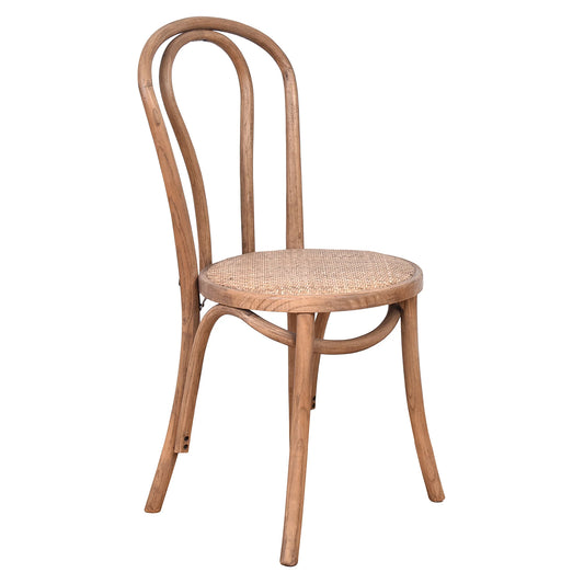 ROYSTON BENTWOOD DINING CHAIR WITH RATTAN SEAT NATURAL