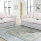 SALIS 3-SEATER SOFA FABRIC WITH 7 CUSHIONS IN STONE COLOUR
