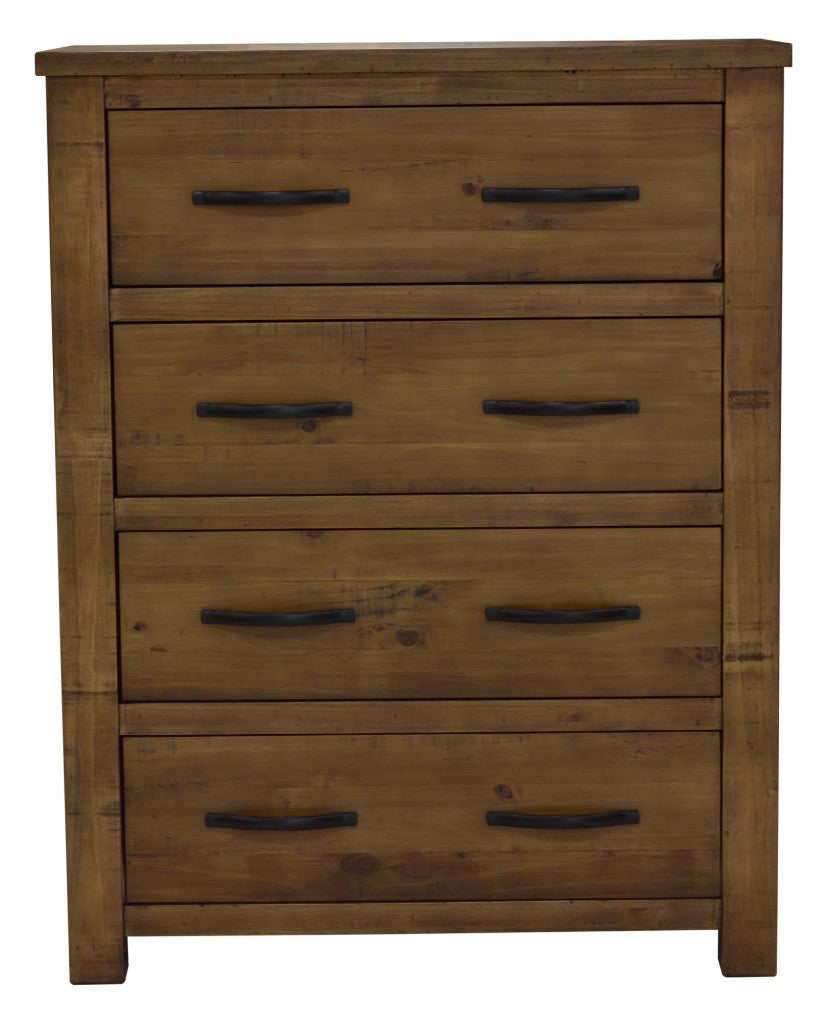 SCOTTI SOLID PINE 4  DRAWER TALLBOY/ 4 DRAWER CHEST OF DRAWERS  AGED SUNDRIED ASH COLOUR