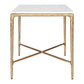 SOREN SQUARE MARBLE SIDE TABLE/LAMP TABLE - BRASS FRAME