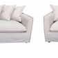 SALIS 3-SEATER SOFA FABRIC WITH 7 CUSHIONS IN STONE COLOUR