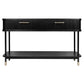 PEMBROKE OAK TIMBER 2-DRAWER CONSOLE TABLE HALL TABLE BLACK