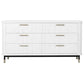 PEMBROKE OAK TIMBER 6-DRAWER CHEST OF DRAWERS  WHITE