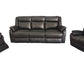 BARRON GENUINE MURANO LEATHER 3-SEATER  2-SEATER + 1 SINGLE RECLINER ARMCHAIR  LOUNGE SUITE BLACK