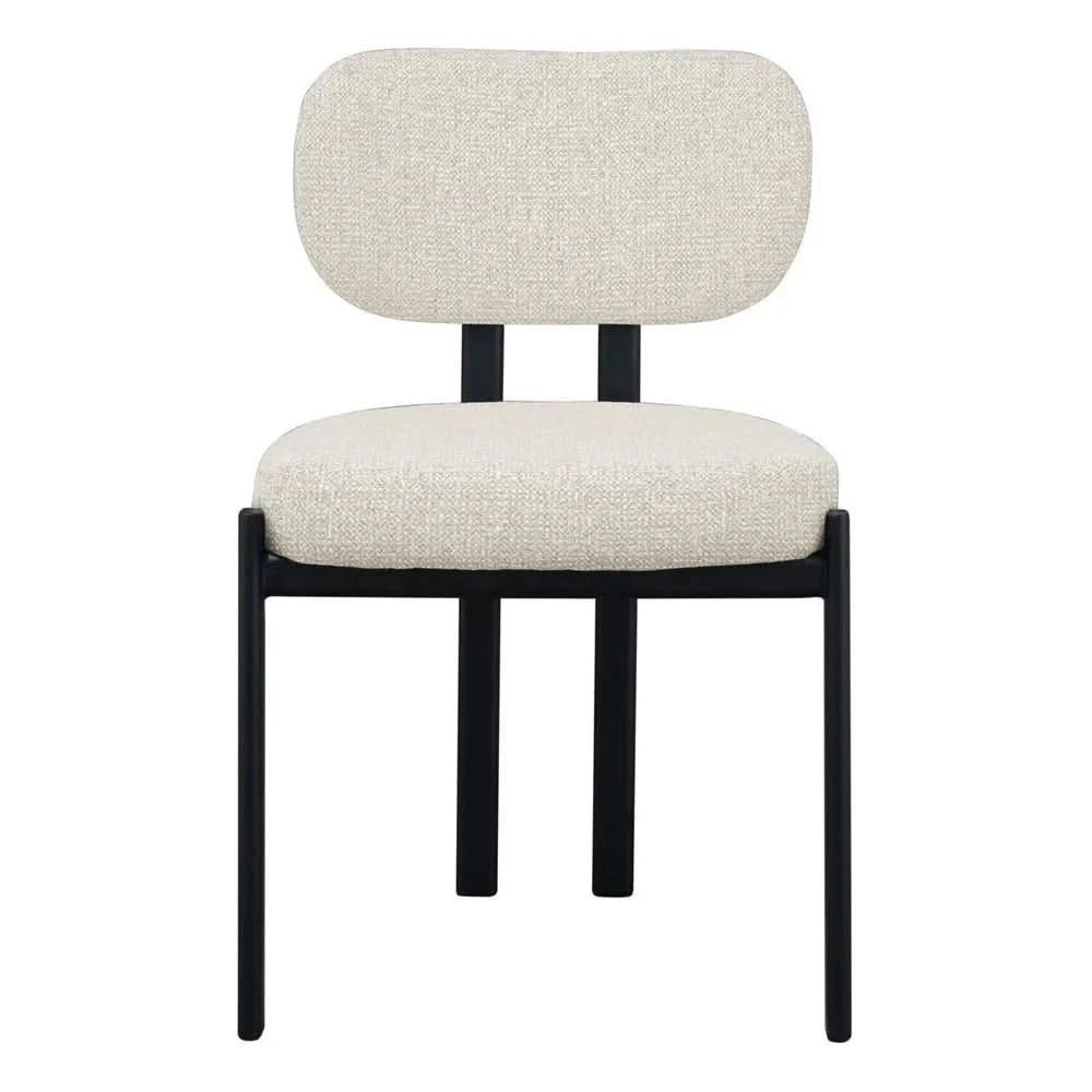 KILBRIN NATURAL CHENILLE/BLACK METAL DINING CHAIR
