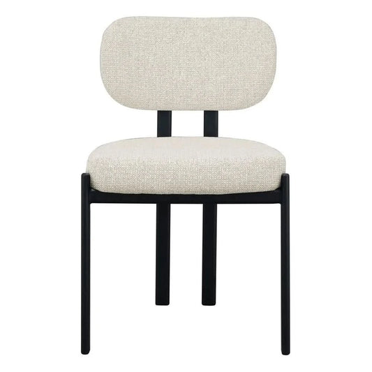 KILBRIN NATURAL CHENILLE/BLACK METAL DINING CHAIR