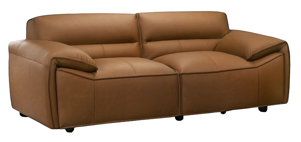 SPARKLER LEATHER 2-SEATER LEATHER SOFA TAN
