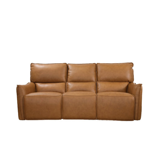 CARRERA LEATHER 3-SEATER DUAL MOTOR ELECTRIC RECLINER  SOFA TAN