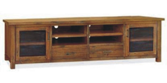 VALDEZ SOLID MOUNTAIN ASH TV UNIT 2 DOORS & 2 DRAWERS NATURAL