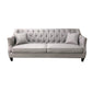 VENIER 2 SEATER FABRIC QUILTED & STUDDED SOFA LATTE
