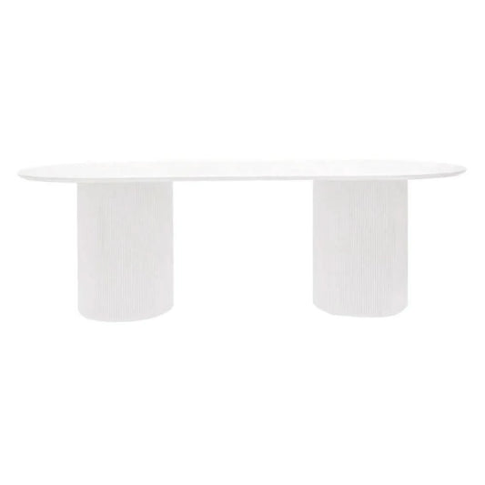BELGRAVIA OVAL DINING TABLE 240CM WHITE