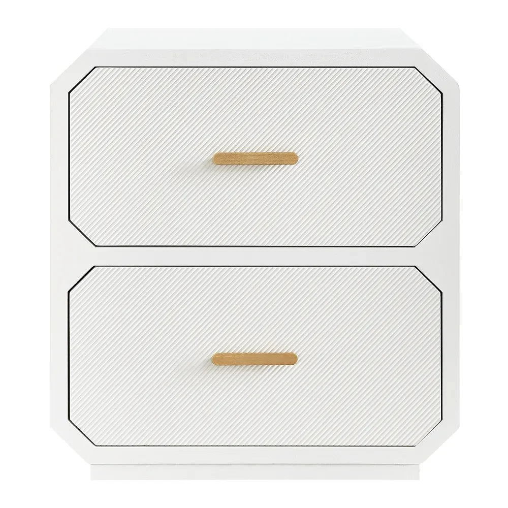 DELGARDO HAMPTON STYLE 2-DRAWER BEDSIDE TABLE WHITE