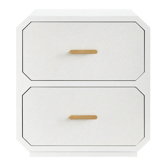 DELGARDO HAMPTON STYLE 2-DRAWER BEDSIDE TABLE WHITE