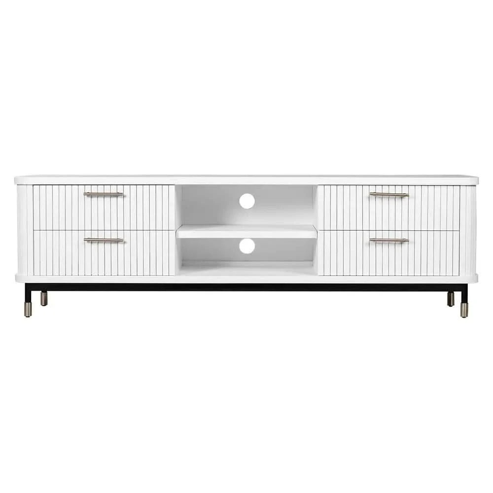 PEMBROKE OAK TIMBER 4-DRAWER TV UNIT ETU WHITE 200CM