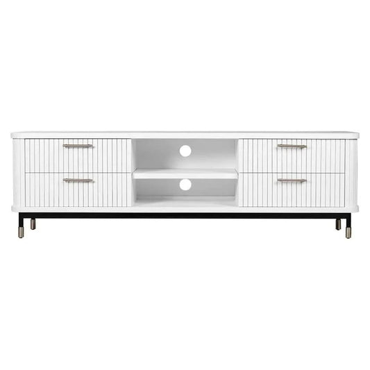 PEMBROKE OAK TIMBER 4-DRAWER TV UNIT ETU WHITE 200CM
