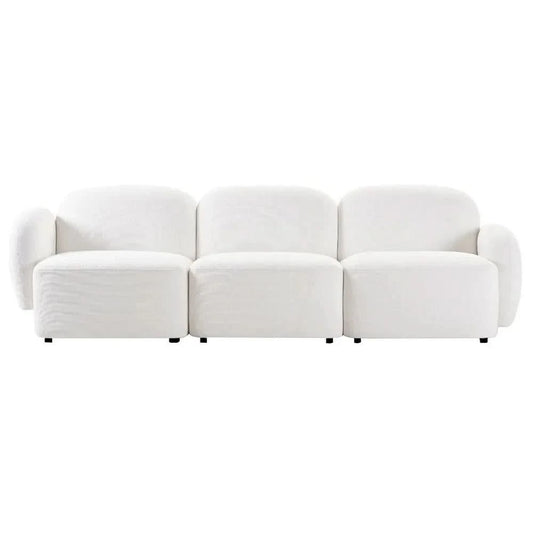 LORELEI  3-SEATER MODULAR SOFA CHENILLE - WHITE