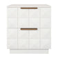 HAMPSHIRE WHITE MARBLE/WHITE OAK 2-DRAWER BEDSIDE TABLE