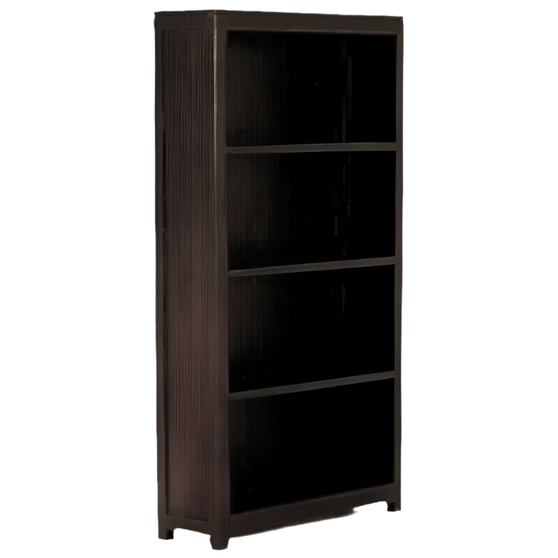 TANAKA SOLID MAHOGANY WIDE BOOKCASE IN CHOCOLATE FINISH
