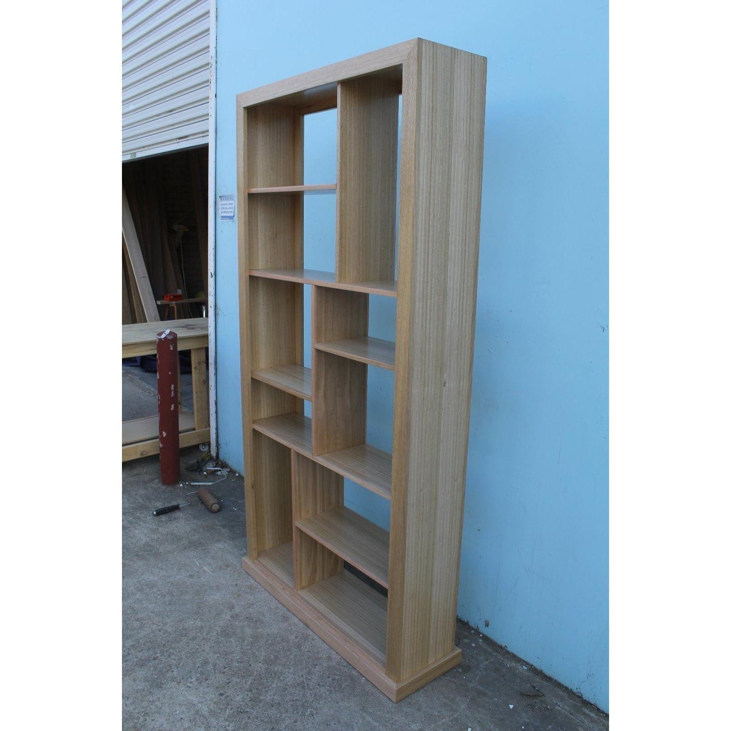 AUSTRALIAN CUSTOM-MADE RILEY TASSIE OAK HARDWOOD BOOKCASE/BOOKSHELF/ROOM DIVIDER/DISPALY UNIT - LOCALLY MADE
