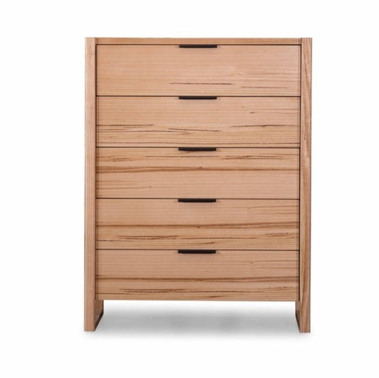 KIPLING MESSMATE TIMBER 5-DRAWER TALLBOY 5-DRAWER CHEST OF DRAWERS NATURAL