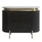 DENEUVE BEDSIDE TABLE BLACK WITH CARRARA MARBLE TOP