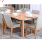 KIPLING MESSMATE TIMBER RECTANGULAR DINING TABLE NATURAL 240CM & 8 KIPLING DINING CHAIRS