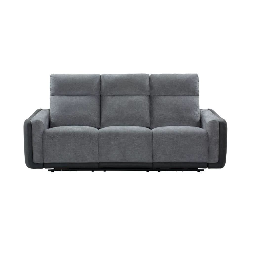 LUND FABRIC 3-SEATER ELECTRIC RECLINER SOFA TWO TONE GREY