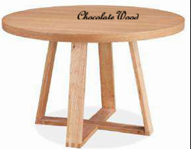 STROUD ELM VENEER TIMBER/MDF ROUND DINING TABLE 120CM NATURAL