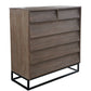 BROOKES SOLID MANGO WOOD 6-DRAWER TALLBOY/ CHEST OF 6 DRAWERS LIGHTEST WEATHERED TEAK FINISH