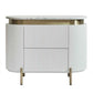 DENEUVE BEDSIDE TABLE WHITE WITH CARRARA MARBLE TOP