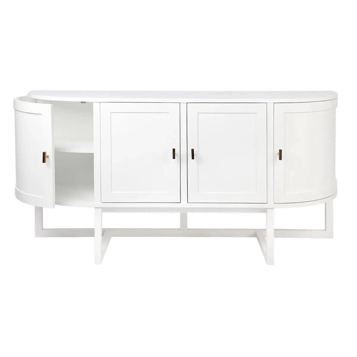ENNIS 4 DOOR OAK & OAK VENEER BUFFET/SIDEBOARD WHITE