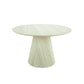 BYRD ROUND DINING TABLE TRAVERTINE LOOK 120CM  WHITE