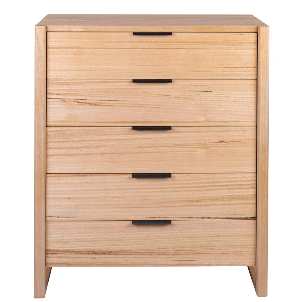 KIPLING MESSMATE TIMBER 5-DRAWER TALLBOY 5-DRAWER CHEST OF DRAWERS NATURAL