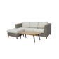 HAYLEY  OUTDOOR 3-SEATER W/REVERSIBLE CHAISE GREY WICKER & LIGHT GREY FABRIC