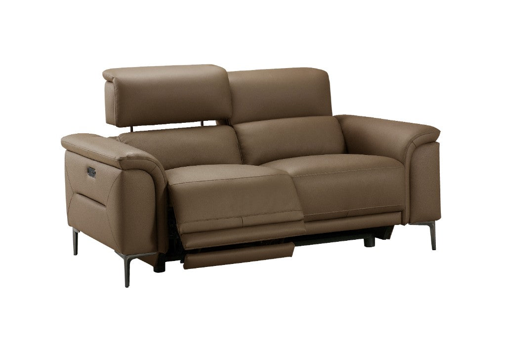 TARQUIN BROWN LEATHER 2-SEATER DUAL MOTOR ELECTRIC RECLINER SOFA W/POWERED HEADREST (Copy)