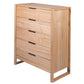 KIPLING MESSMATE TIMBER 5-DRAWER TALLBOY 5-DRAWER CHEST OF DRAWERS NATURAL