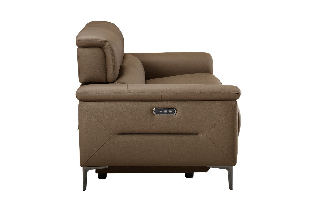 TARQUIN BROWN LEATHER 2-SEATER DUAL MOTOR ELECTRIC RECLINER SOFA W/POWERED HEADREST (Copy)