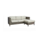 HAYLEY  OUTDOOR 3-SEATER W/REVERSIBLE CHAISE GREY WICKER & LIGHT GREY FABRIC