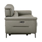 TARQUIN GREY LEATHER 2-SEATER DUAL MOTOR ELECTRIC RECLINER SOFA W/POWERED HEADREST