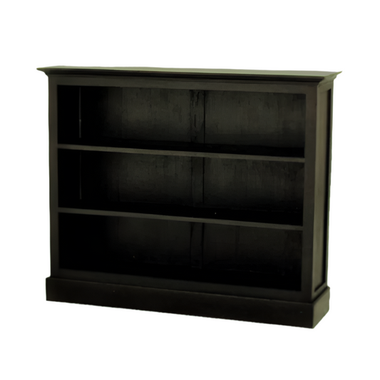 ADELAIDE SOLID MAHOGANY TIMBER WIDE BOOKCASE IN CHOCOLATE