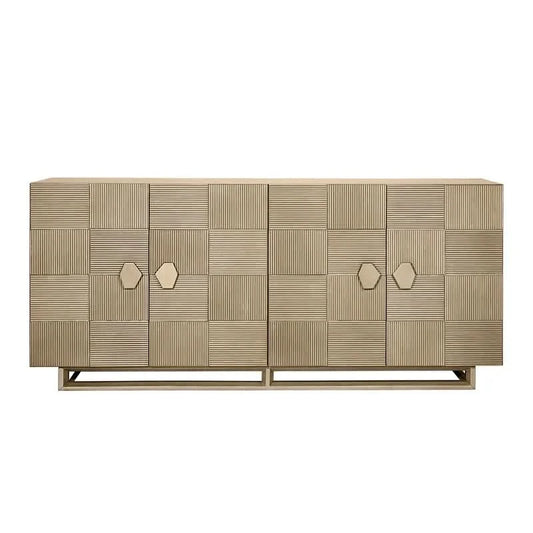 TALISA CONTEMPORARY 4-DOOR BUFFET/SIDEBOARD  ANTIQUE BRUSHED GOLD